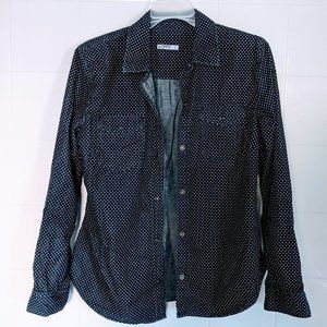 GAP 1969 Indigo Polka Dot Button Down Shirt - Small